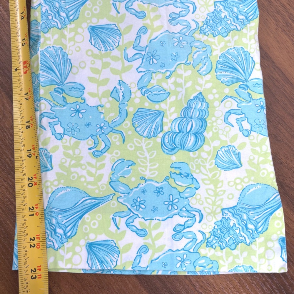 Lilly Pulitzer Womens Size 10 Capri Pants Crab Shell Print Cropped Blue White - Picture 10 of 13